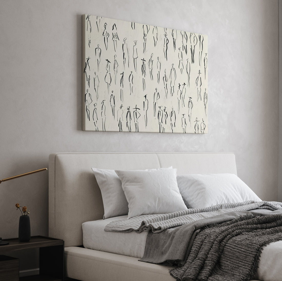 .75&quot; Matte Canvas - Crowd in Motion Linework