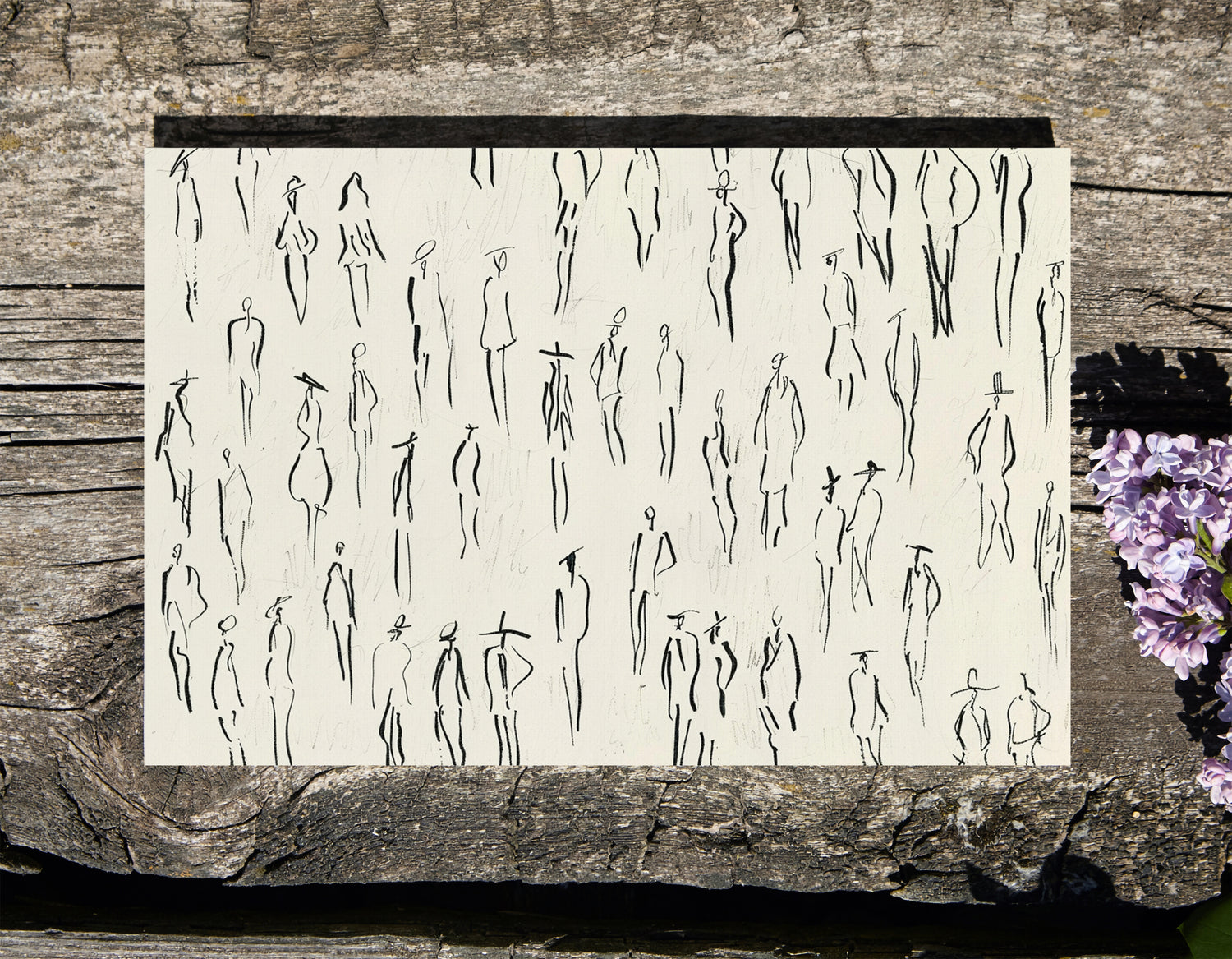 .75&quot; Matte Canvas - Crowd in Motion Linework
