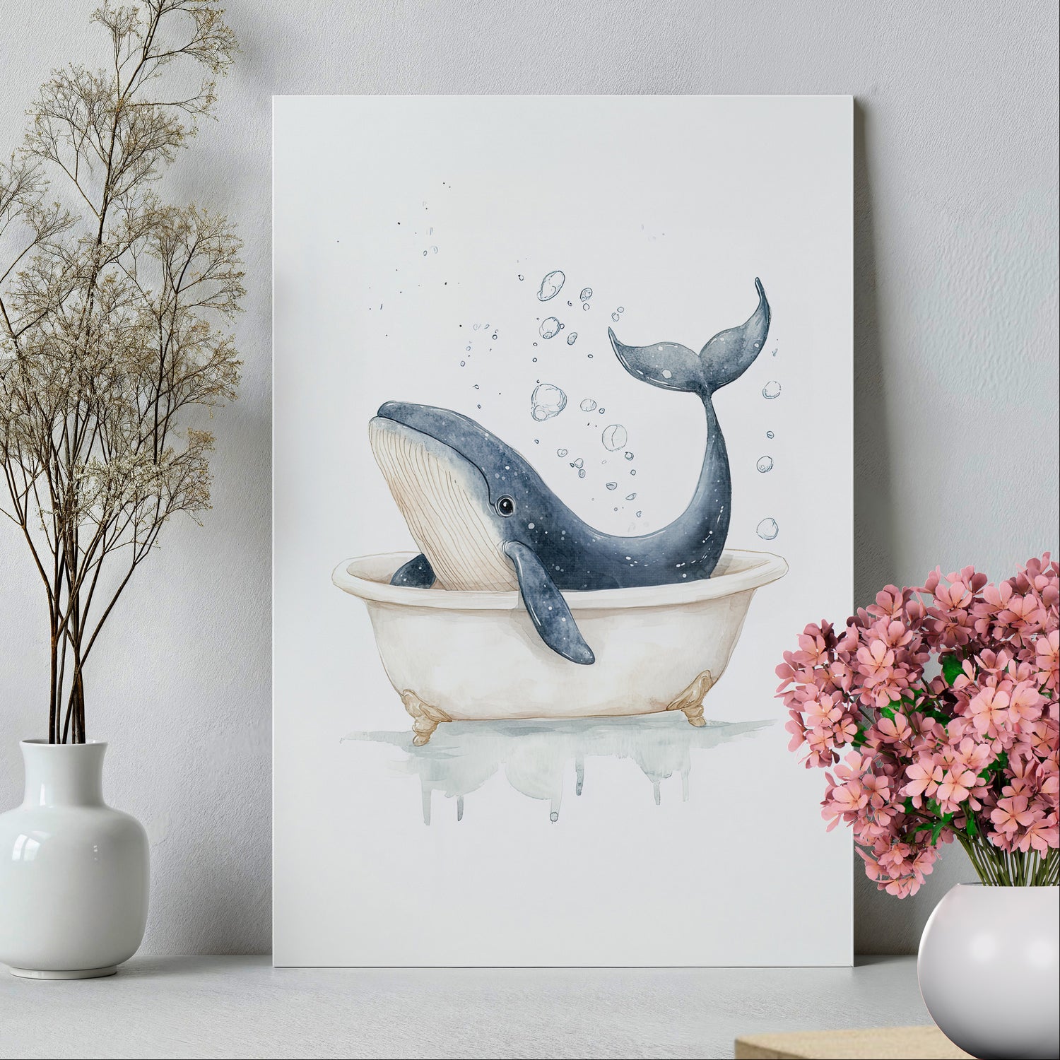1.25" Matte Canvas - Whale Tub Bubble Splash