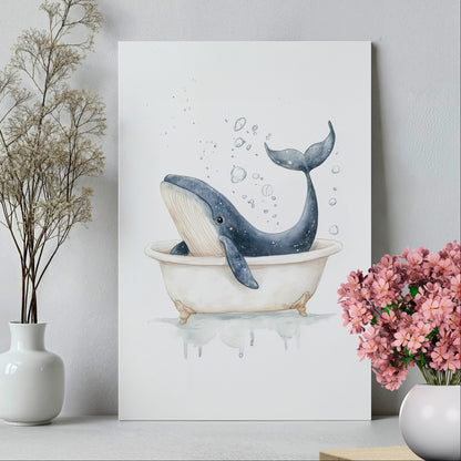 1.25" Matte Canvas - Whale Tub Bubble Splash