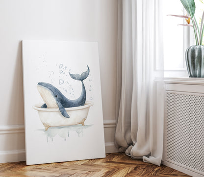1.25" Matte Canvas - Whale Tub Bubble Splash