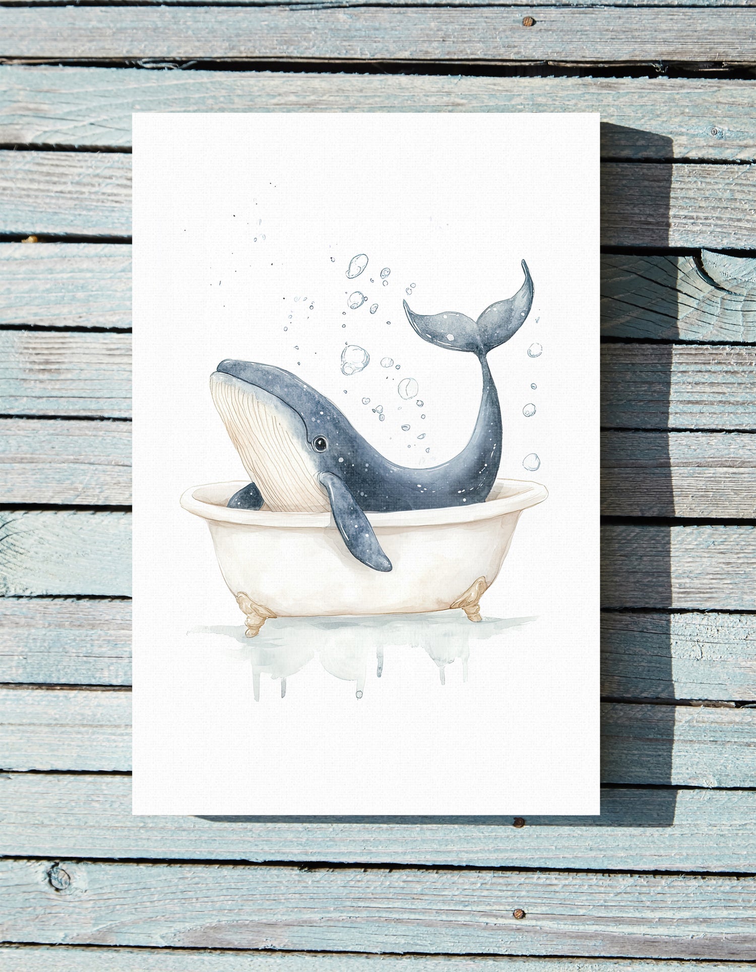 1.25" Matte Canvas - Whale Tub Bubble Splash
