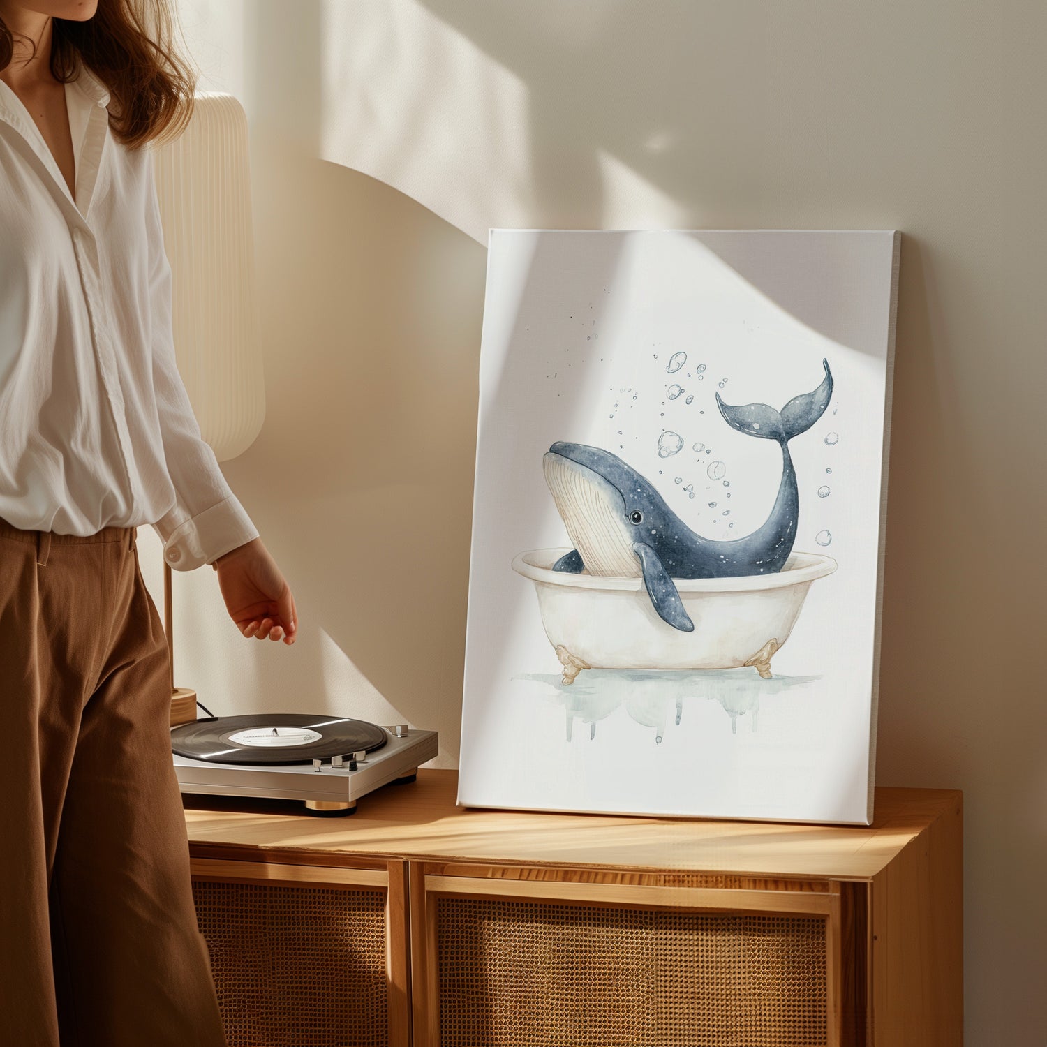 1.25" Matte Canvas - Whale Tub Bubble Splash