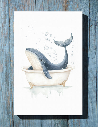 1.25" Matte Canvas - Whale Tub Bubble Splash