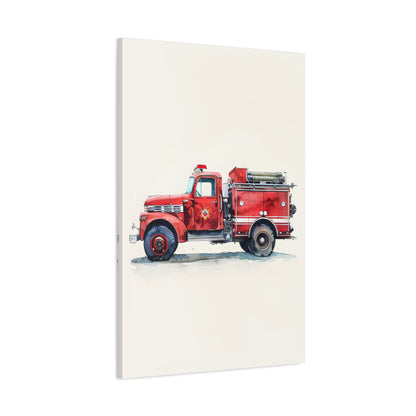 1.25" Matte Canvas - Vintage Firetruck Nursery