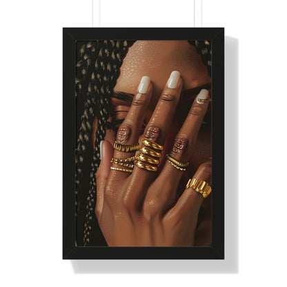 Framed Paper Print - Braided Golden Ring Beauty