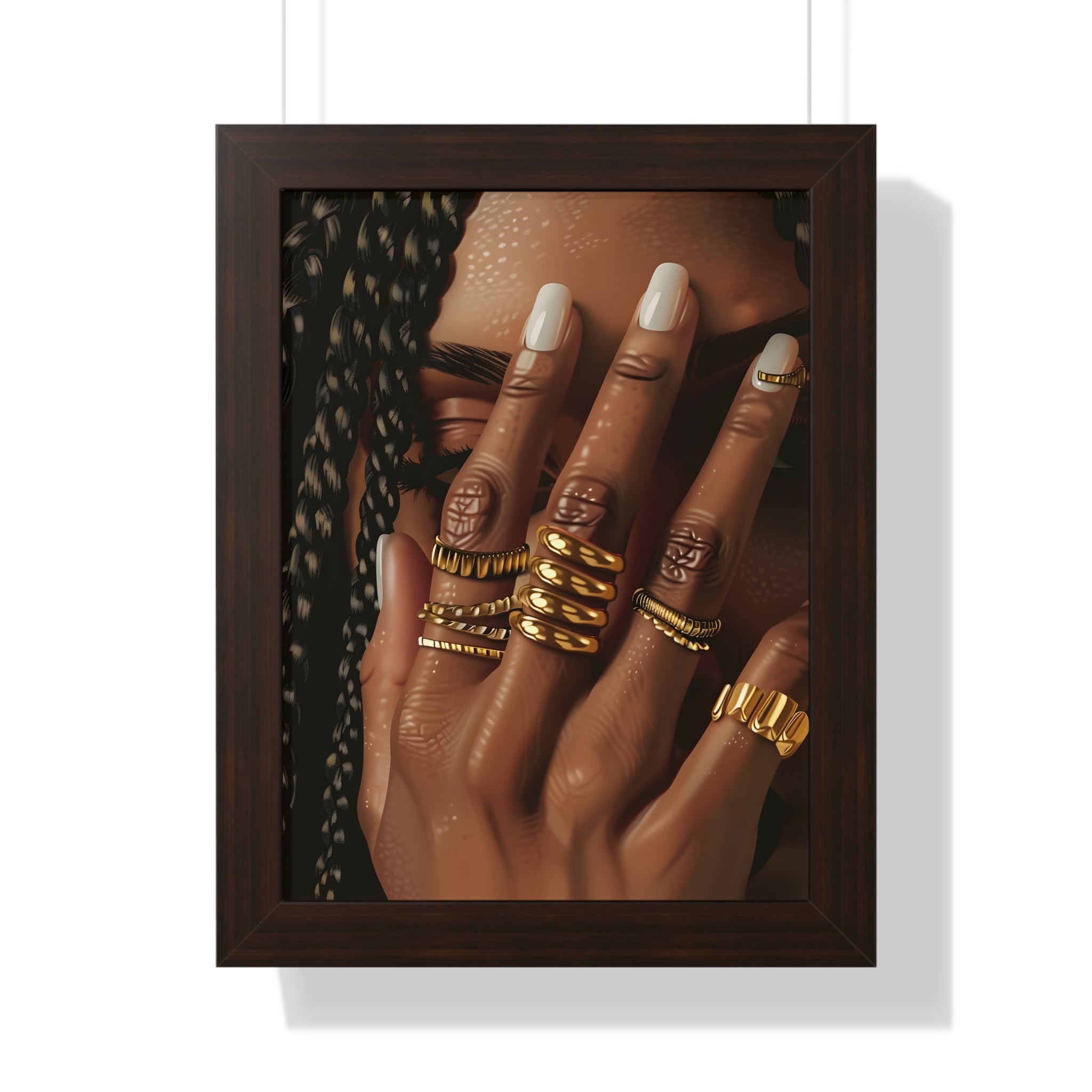 Framed Paper Print - Braided Golden Ring Beauty
