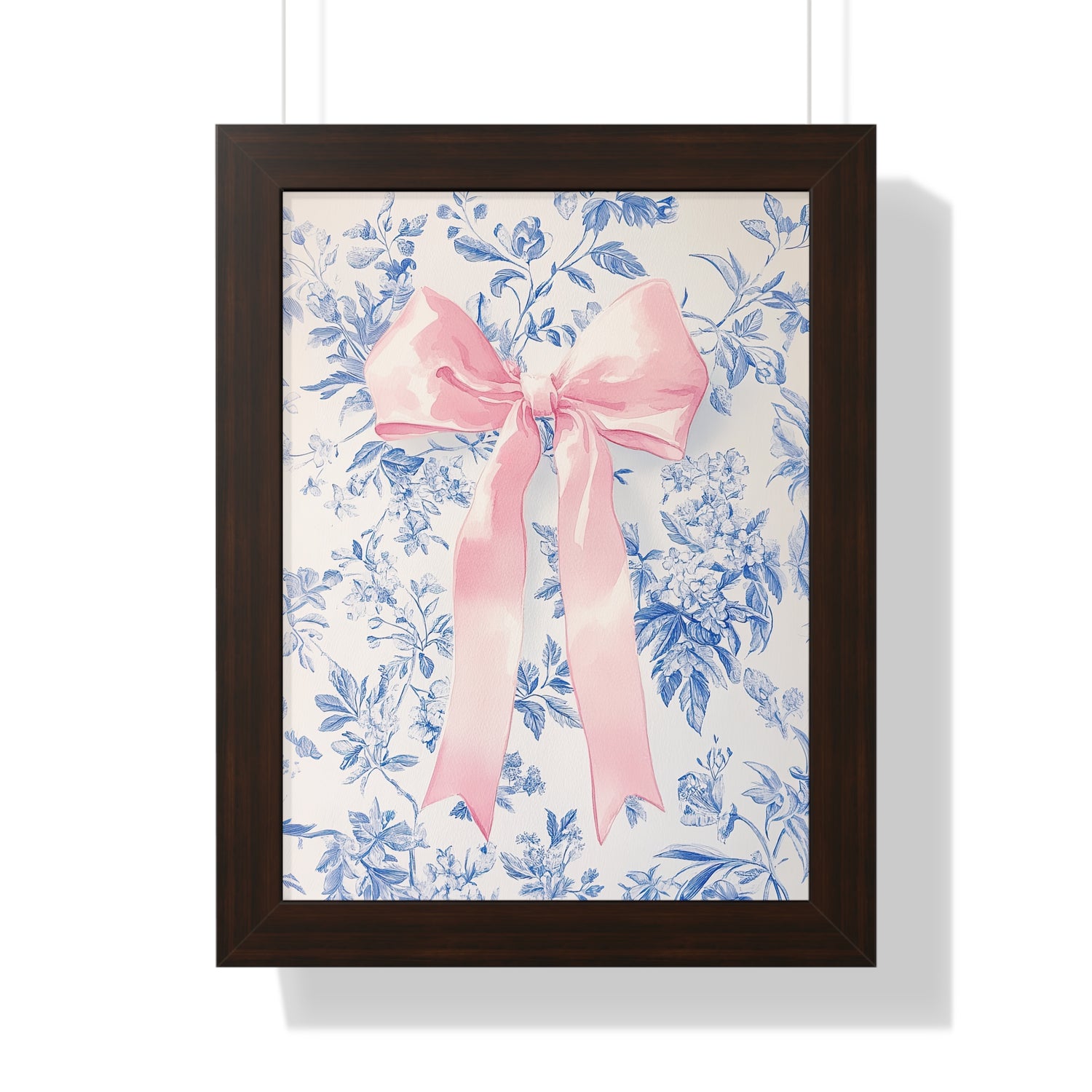 Framed Paper Print - Pink Bow Floralscape
