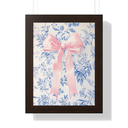 Framed Paper Print - Pink Bow Floralscape