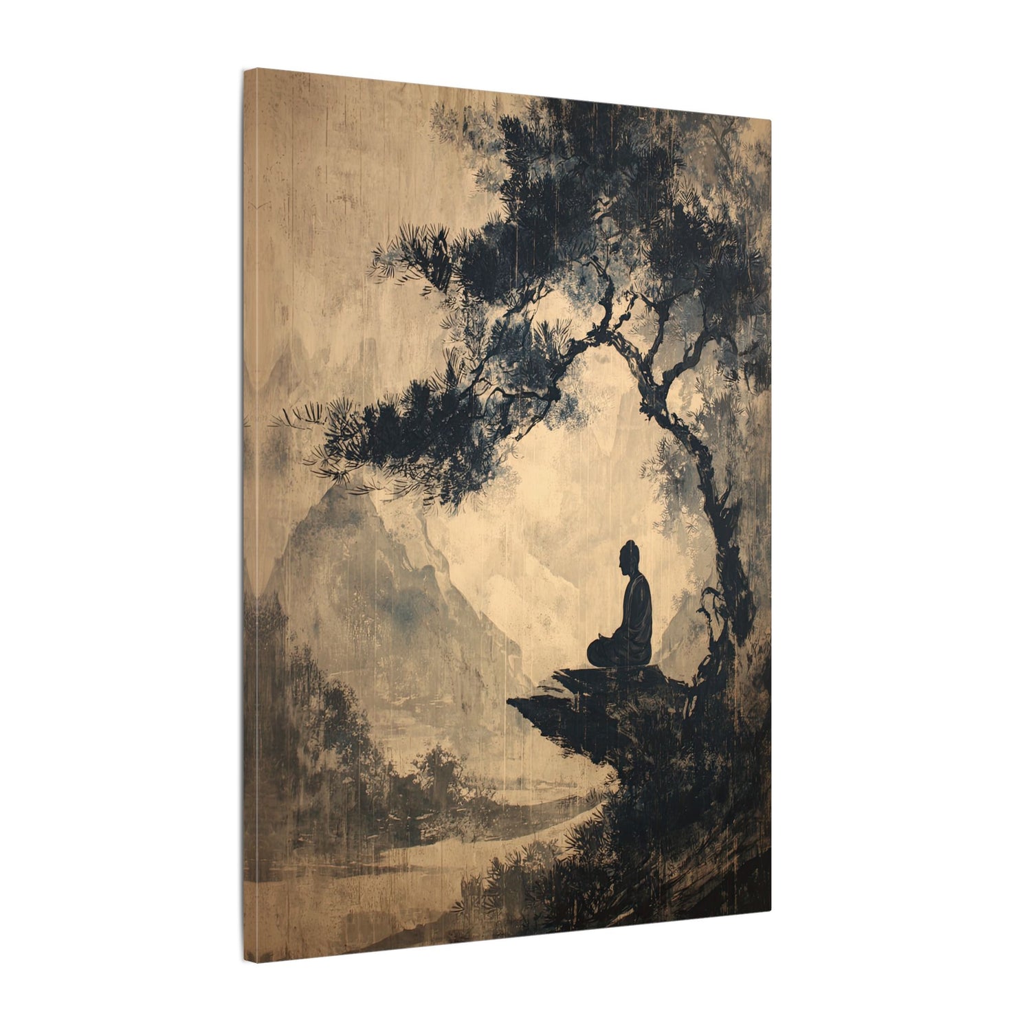 .75" Matte Canvas - Mountain Tree Zen Silence