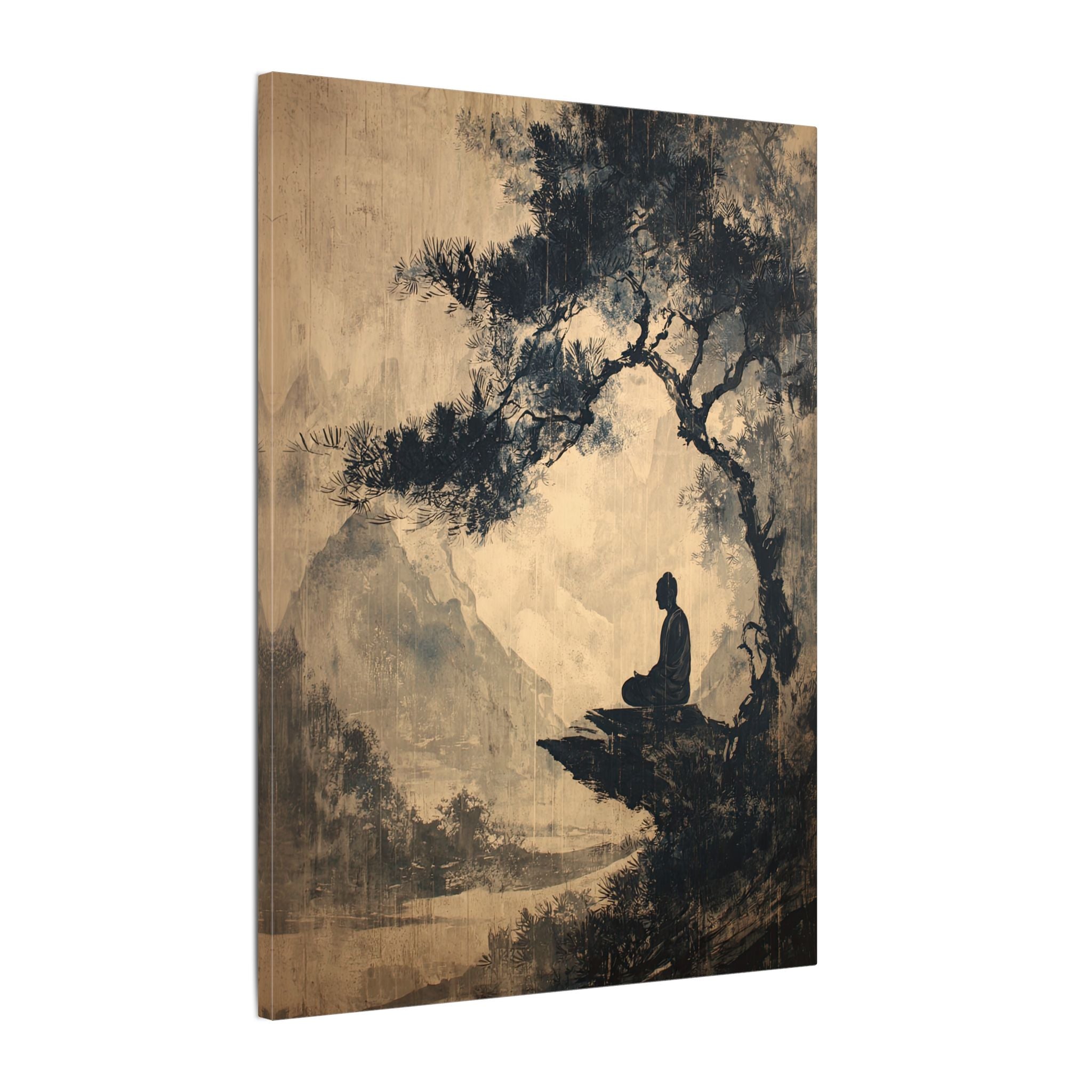 .75" Matte Canvas - Mountain Tree Zen Silence