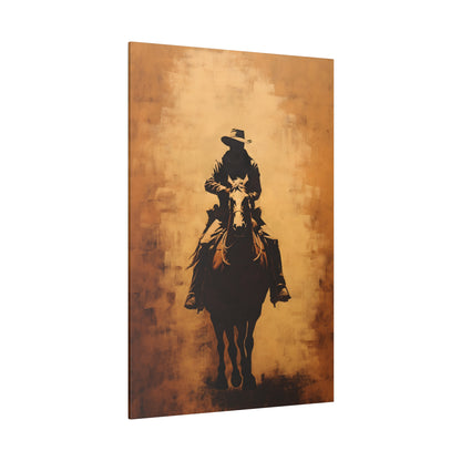 .75&quot; Matte Canvas - Cowboy Rider Silhouette