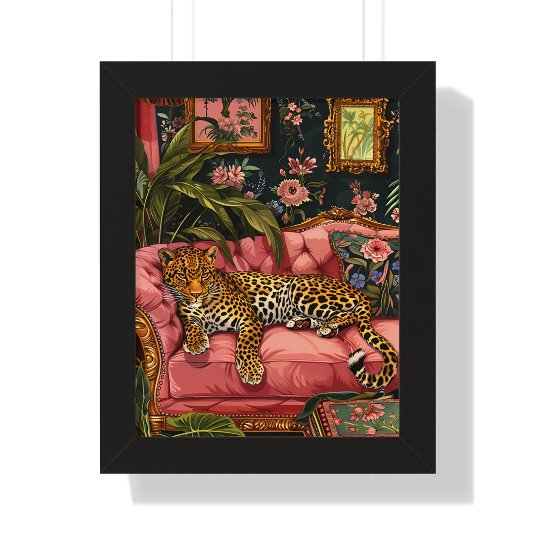 Framed Paper Print - Leopard Lounge in Bloom