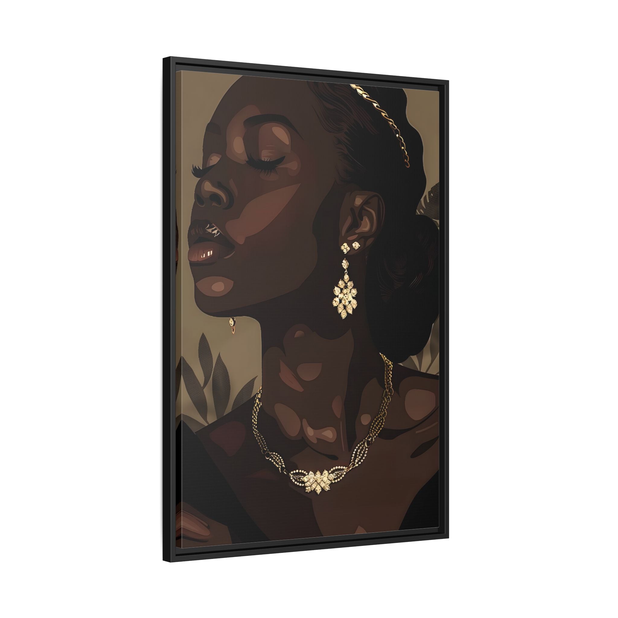 Framed Canvas - Golden Melanin Muse