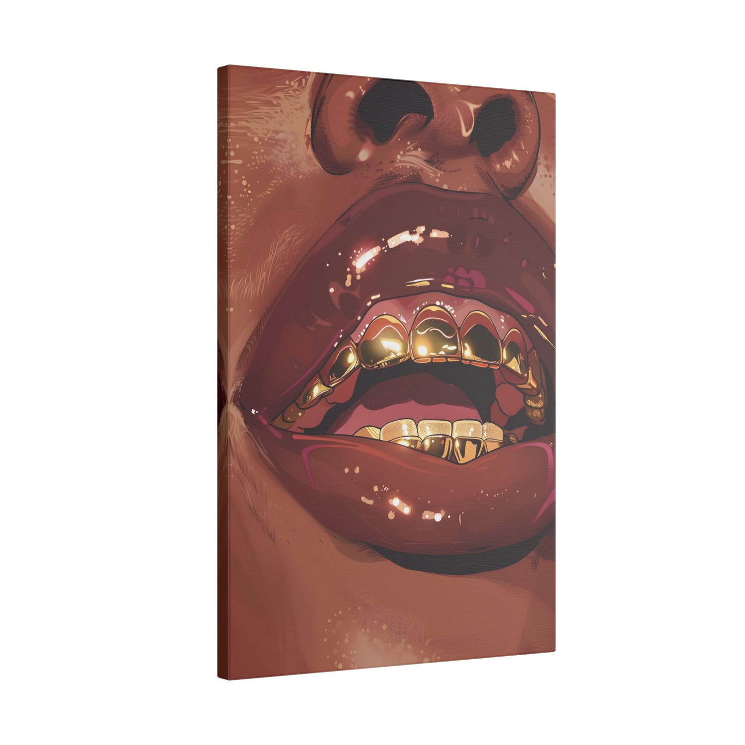 .75&quot; Matte Canvas - Gold Grills Glam Closeup