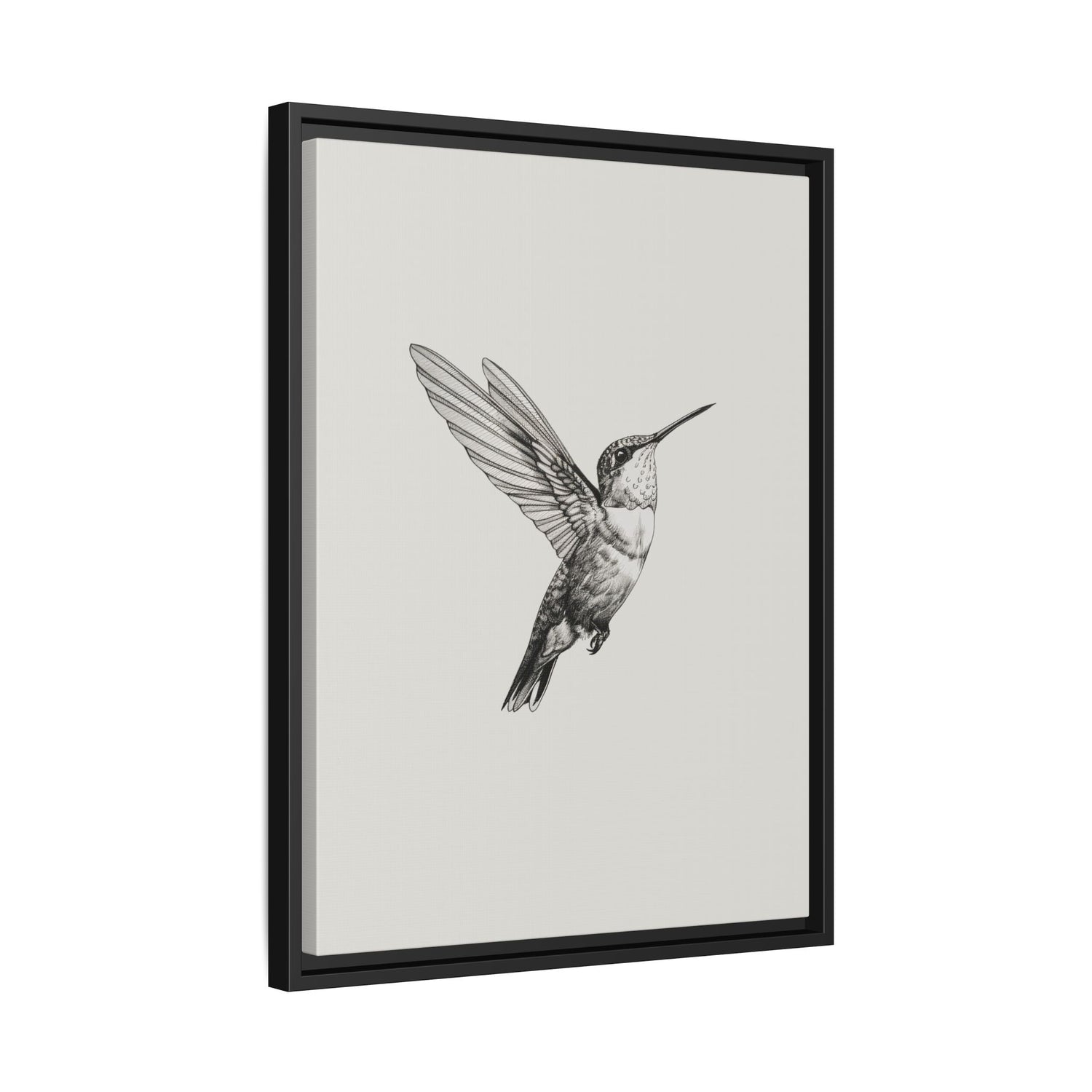 Framed Canvas - Flying Hummingbird Line Study