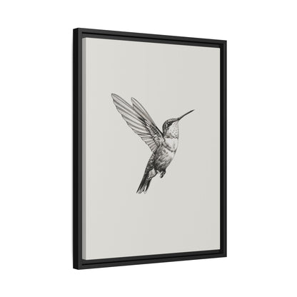 Framed Canvas - Flying Hummingbird Line Study