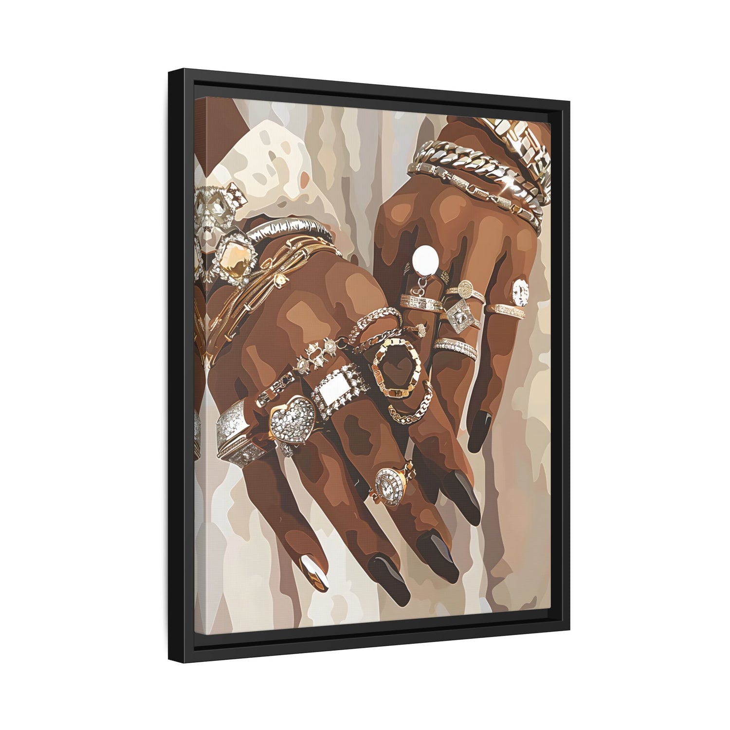 Framed Canvas - Layered Luxe Jewelry Hands