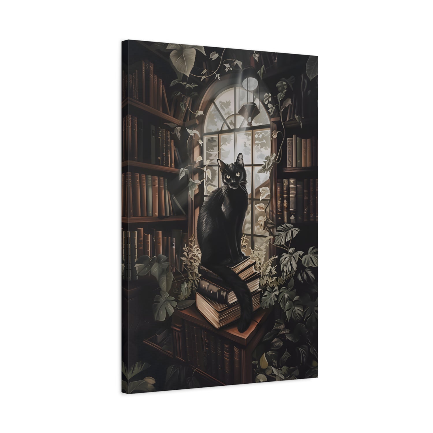 1.25" Matte Canvas - Book Hoarder Feline Gaze