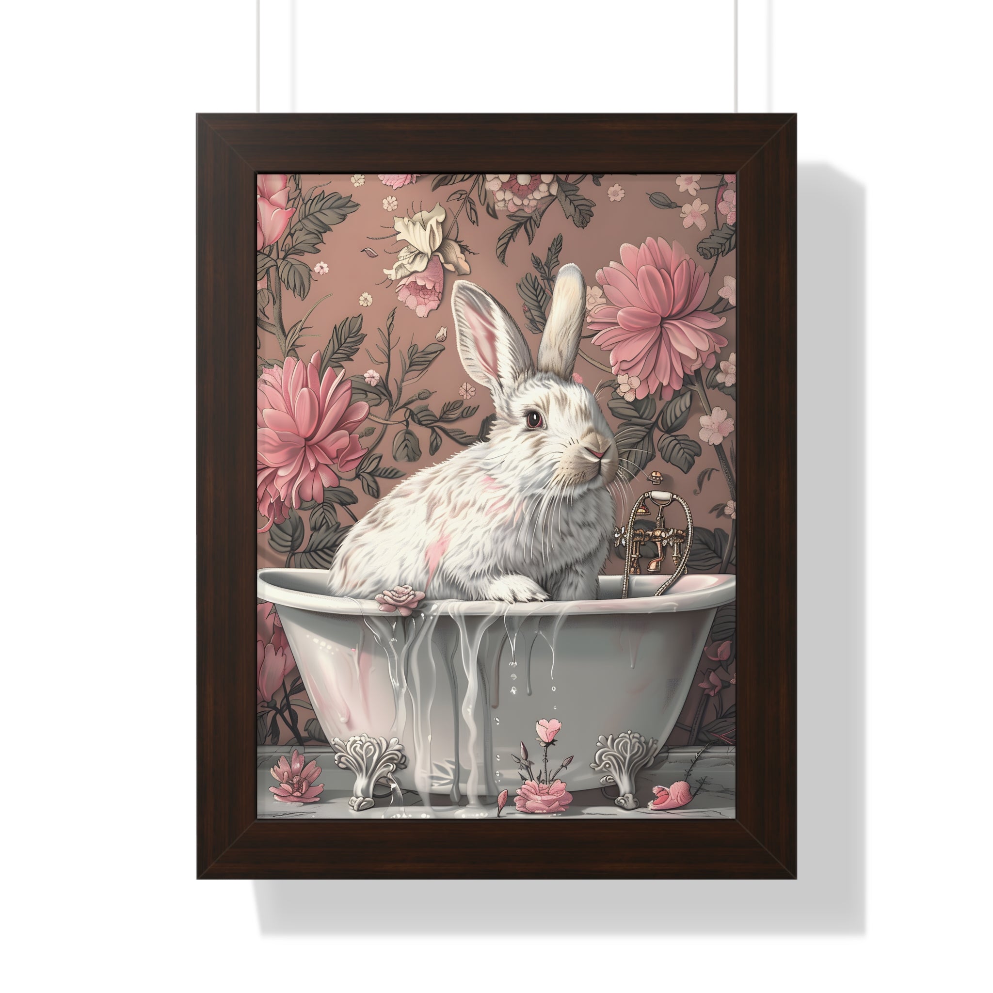 Framed Paper Print - Bathing Bunny Bloom