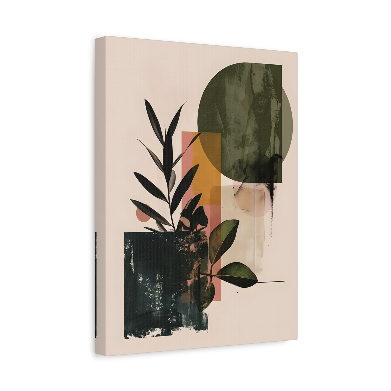 1.25" Matte Canvas - Sage Geometry Botanicals