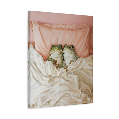 1.25" Matte Canvas - Cozy Frogs Romantic Bliss