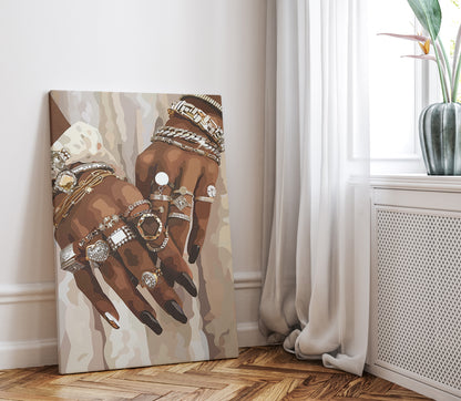 .75" Matte Canvas - Layered Luxe Jewelry Hands