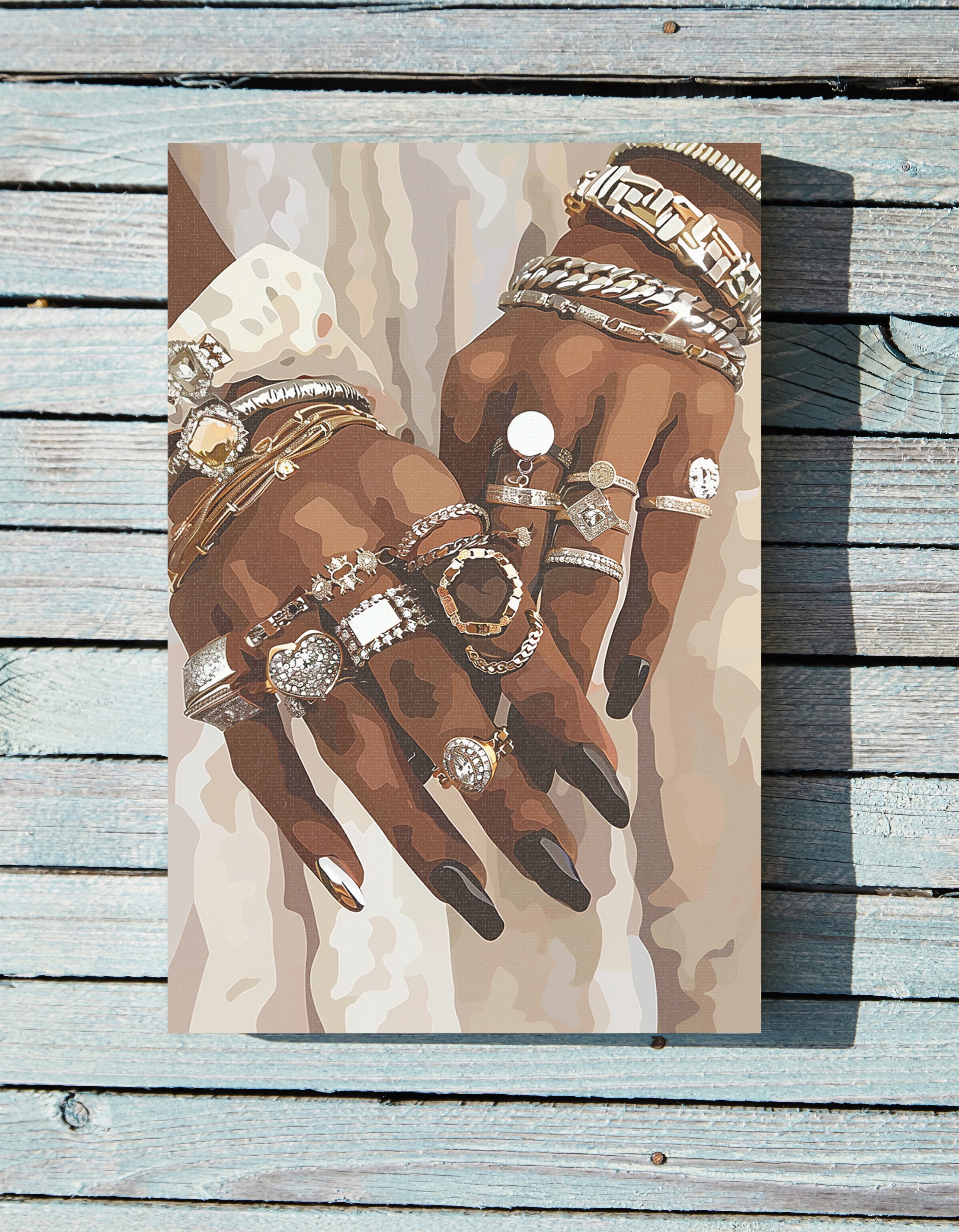 .75" Matte Canvas - Layered Luxe Jewelry Hands