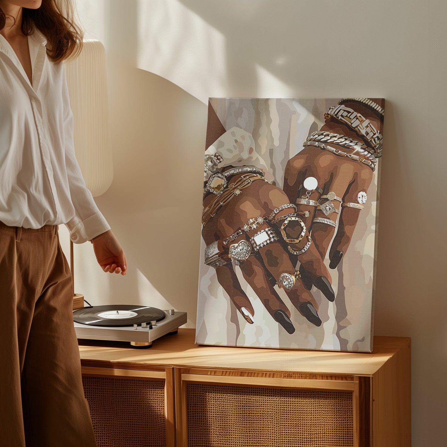 .75" Matte Canvas - Layered Luxe Jewelry Hands