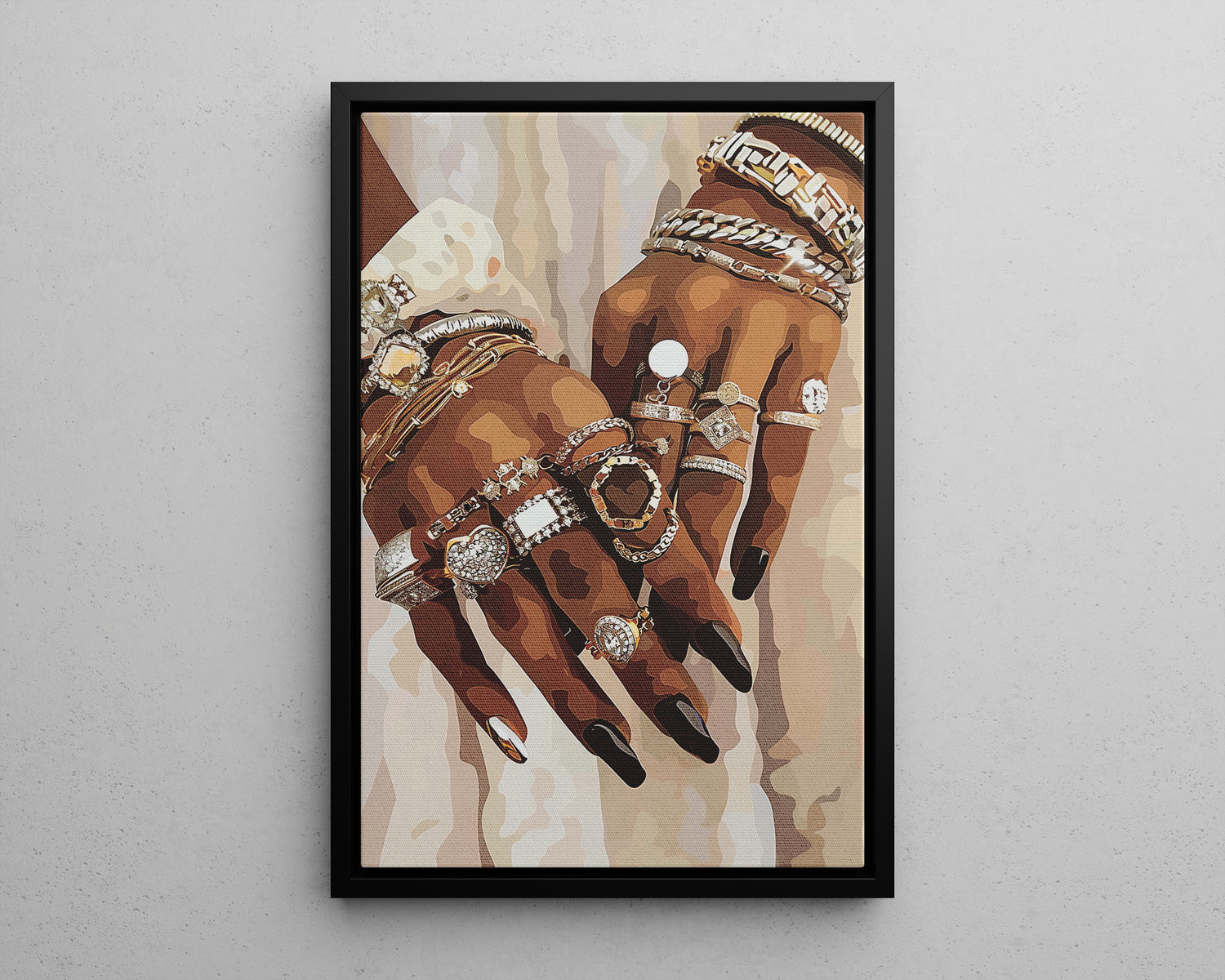 Framed Canvas - Layered Luxe Jewelry Hands