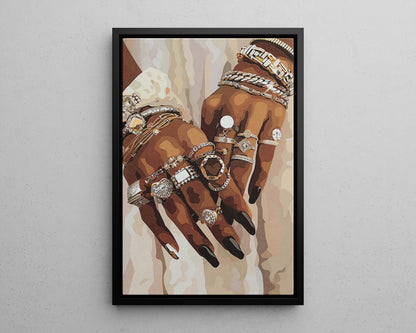 Framed Canvas - Layered Luxe Jewelry Hands