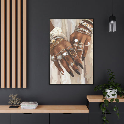 Framed Canvas - Layered Luxe Jewelry Hands