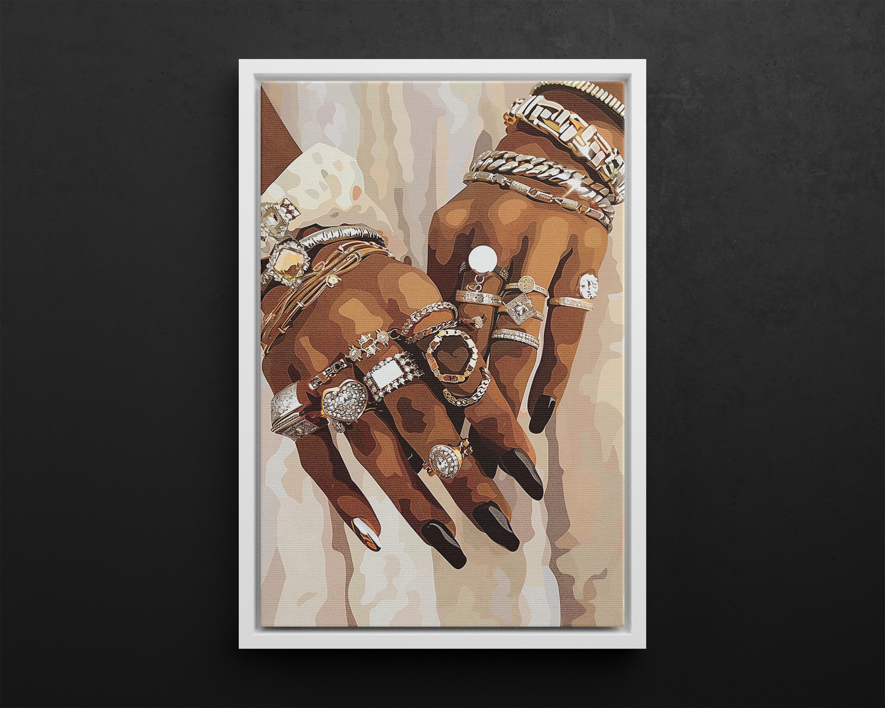 Framed Canvas - Layered Luxe Jewelry Hands