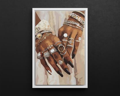 Framed Canvas - Layered Luxe Jewelry Hands