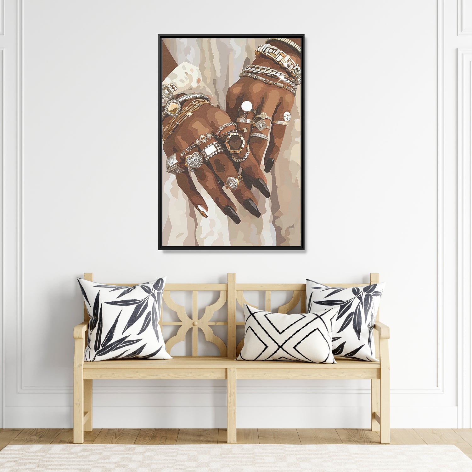 Framed Canvas - Layered Luxe Jewelry Hands