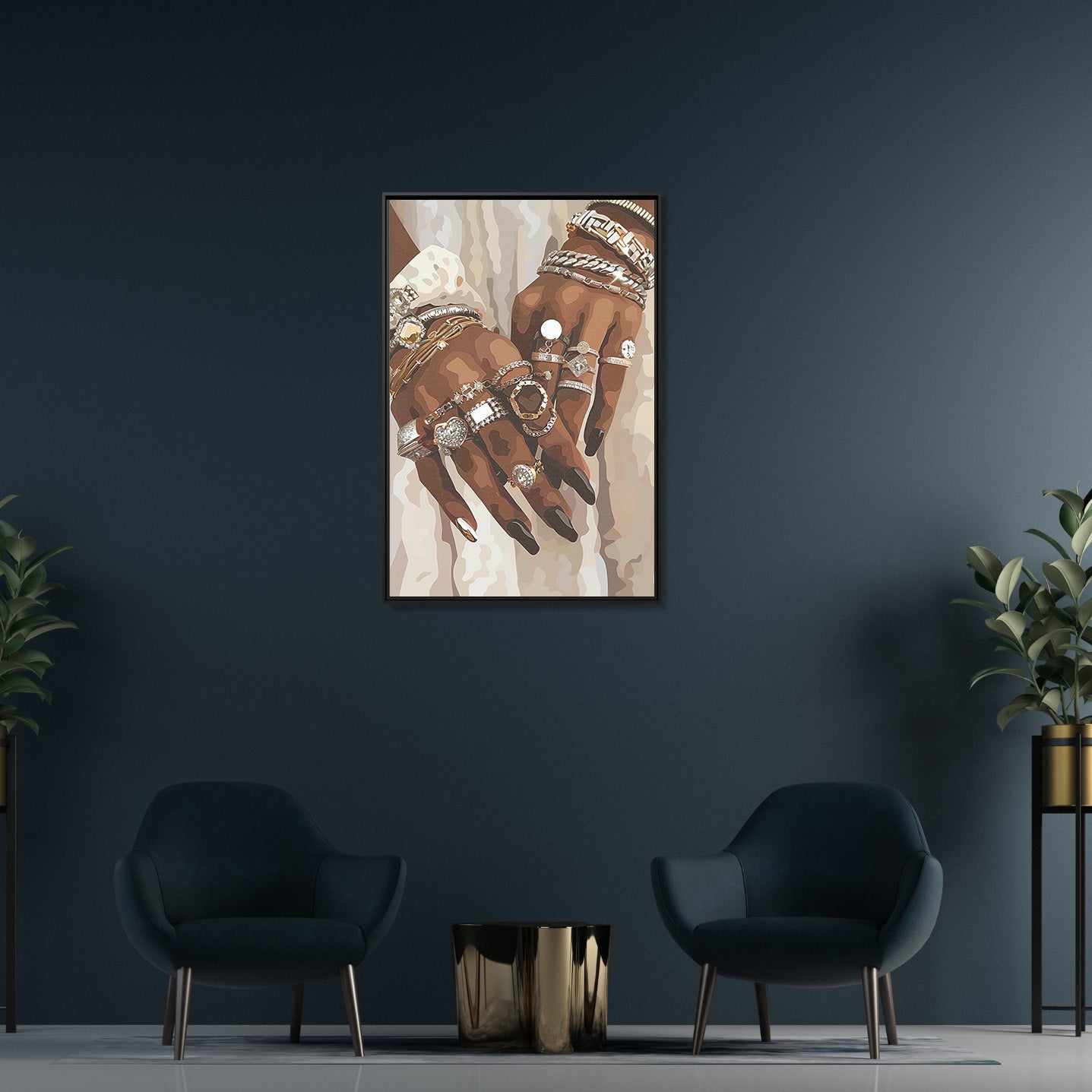 Framed Canvas - Layered Luxe Jewelry Hands