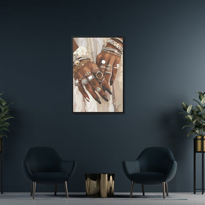 Framed Canvas - Layered Luxe Jewelry Hands