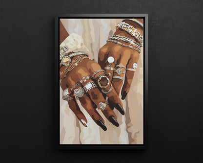 Framed Canvas - Layered Luxe Jewelry Hands