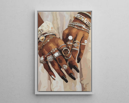 Framed Canvas - Layered Luxe Jewelry Hands