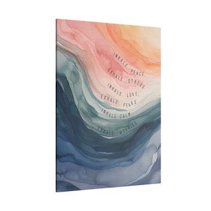 .75" Matte Canvas - Inhale Exhale Watercolor Calm