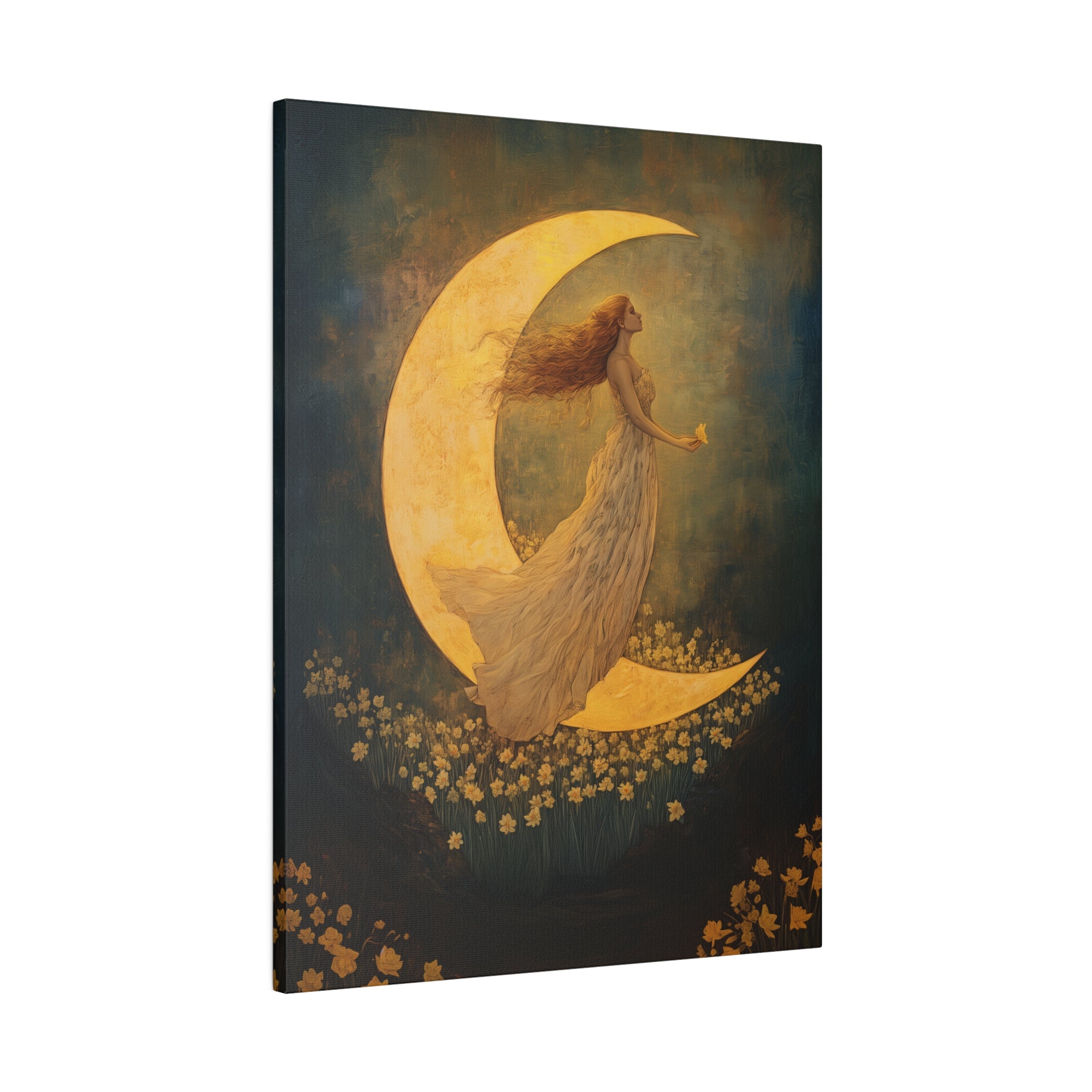 .75" Matte Canvas - Moonlit Dreamer with Daffodils