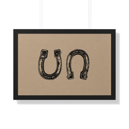 Framed Paper Print - Lucky Me Lucky You Horseshoes