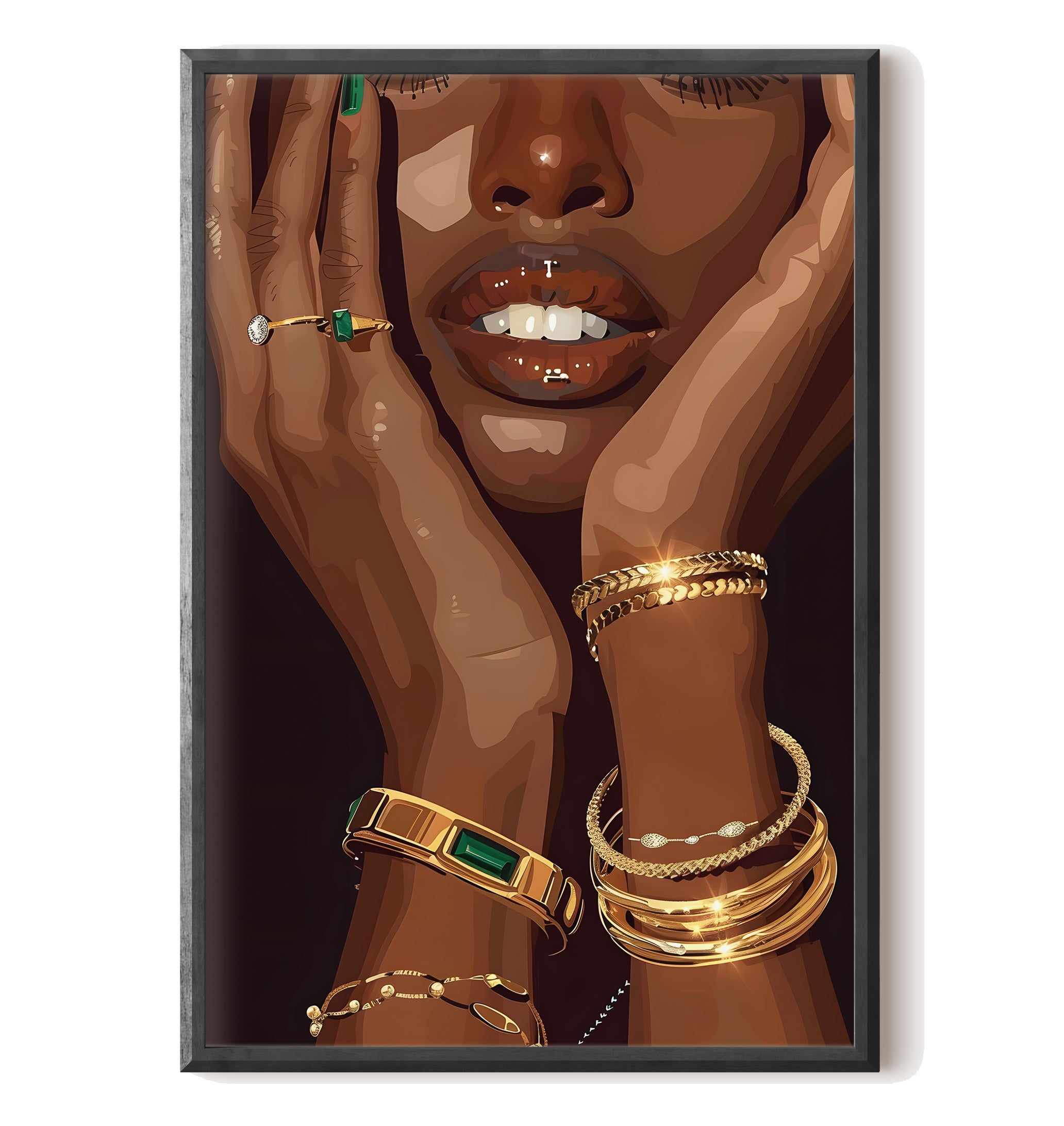 Golden Emerald Beauty Portrait