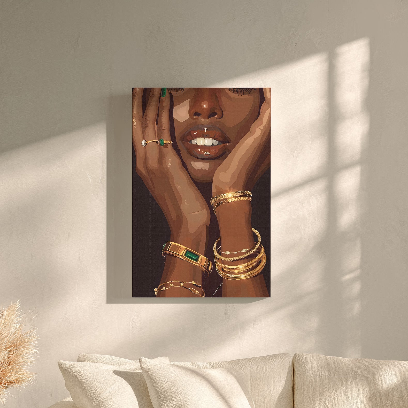 .75" Matte Canvas - Golden Emerald Beauty Portrait