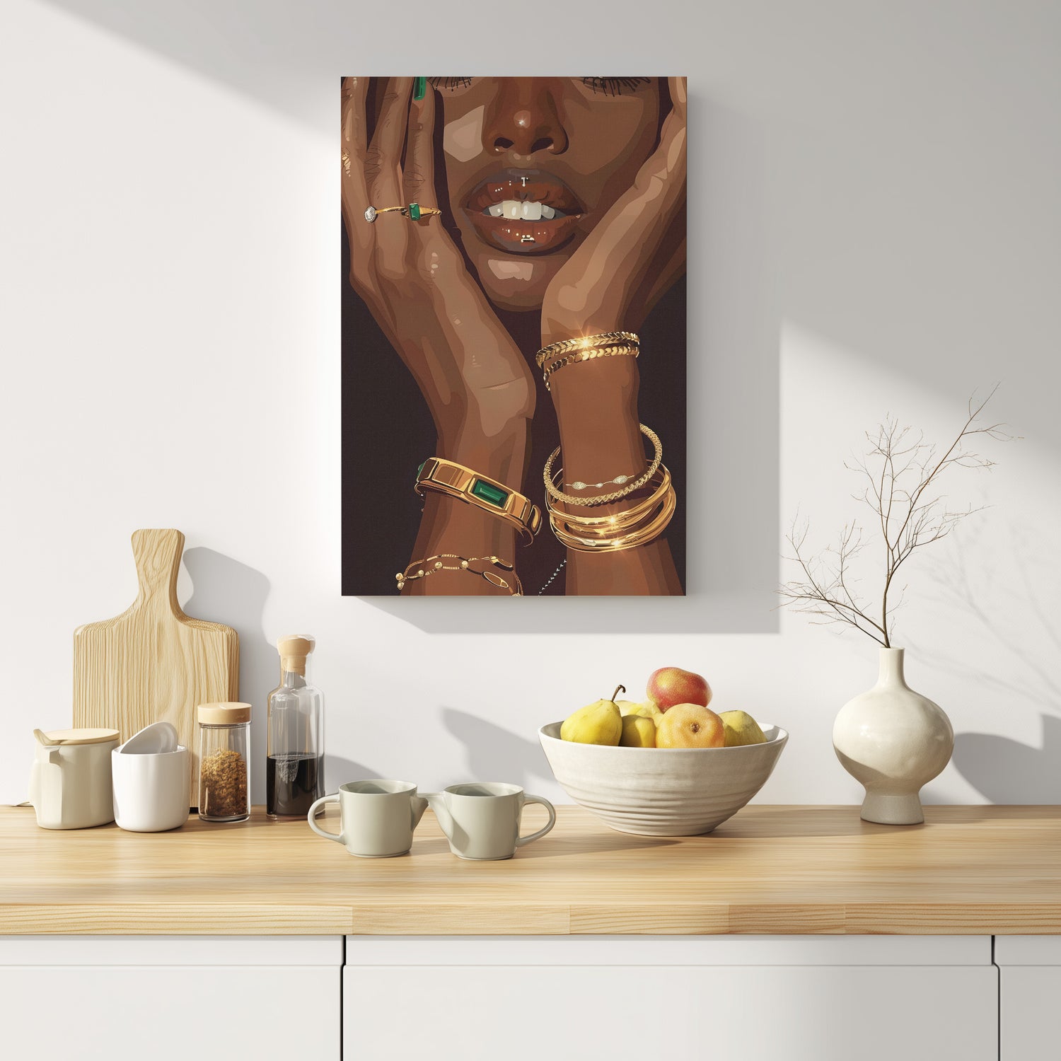 .75" Matte Canvas - Golden Emerald Beauty Portrait