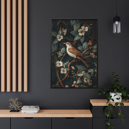 Framed Canvas - Serenade Among Blossoms