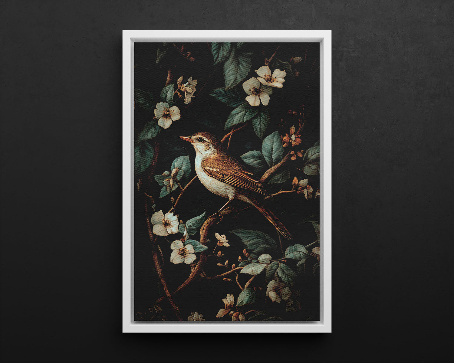 Framed Canvas - Serenade Among Blossoms