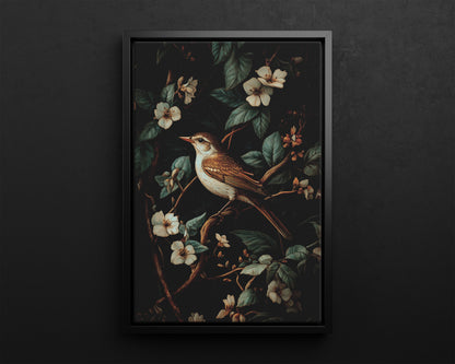 Framed Canvas - Serenade Among Blossoms