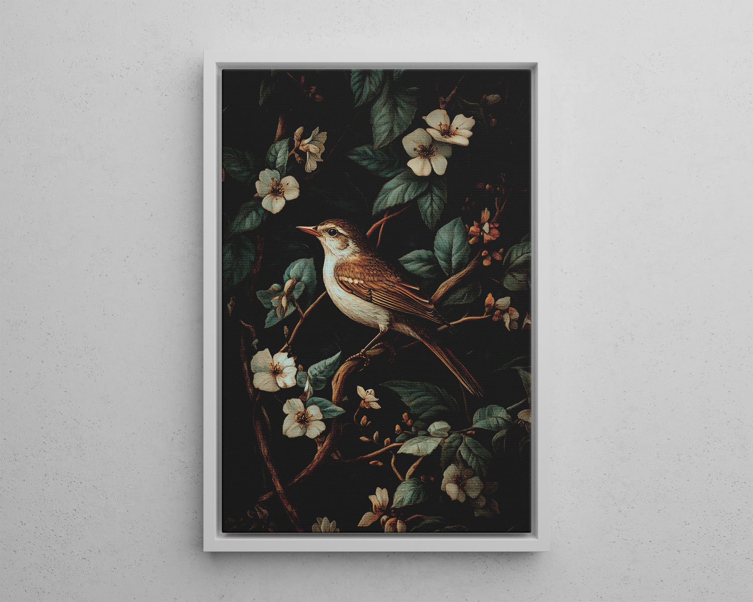 Framed Canvas - Serenade Among Blossoms