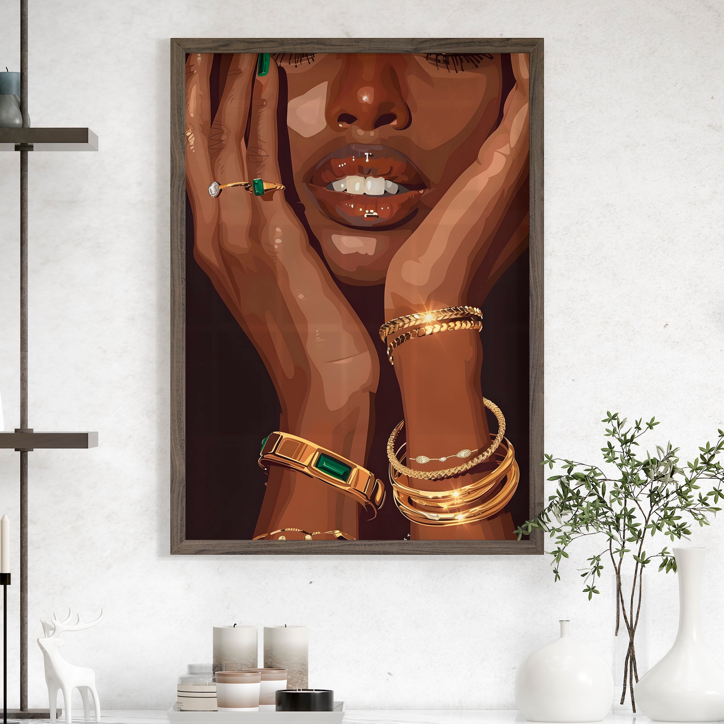 Golden Emerald Beauty Portrait